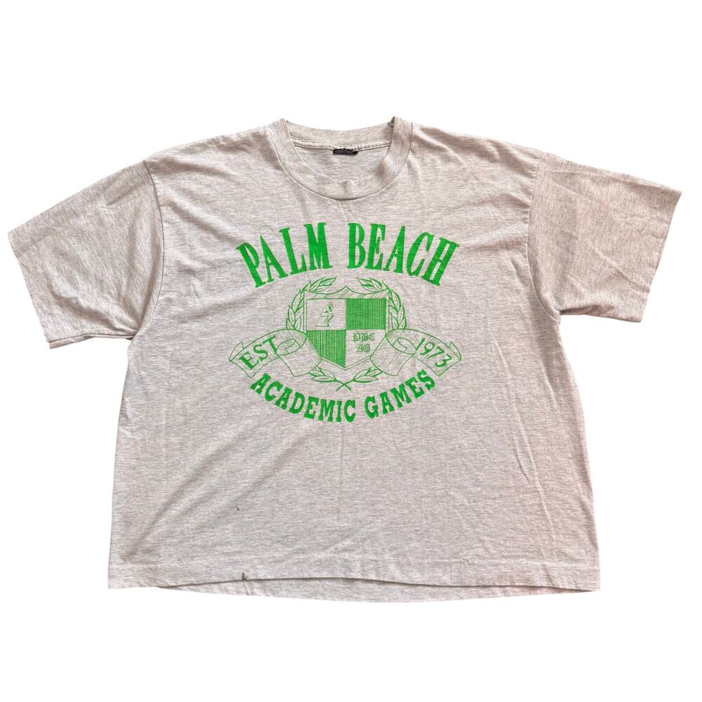 Vintage Palm Beach Boxy Cropped T-Shirt Single Stitch Fits S